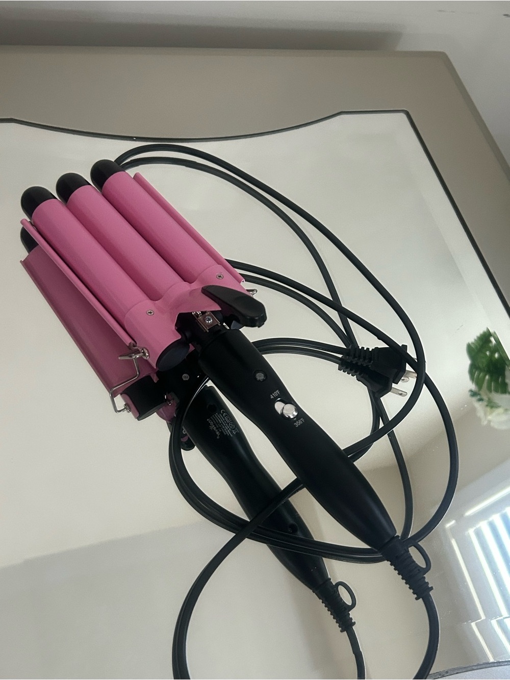 Pink Triple Barrel Waver Hair Styling Iron